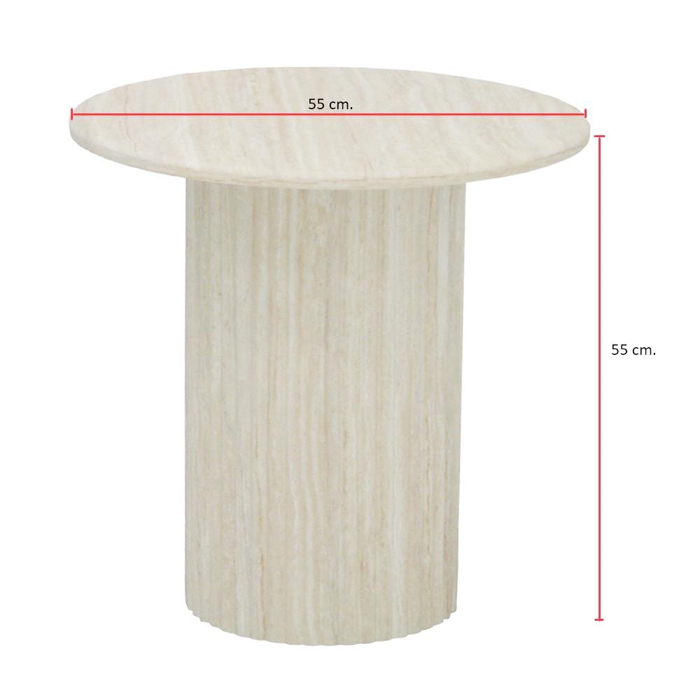 โต๊ะข้าง SB FURNITURE HASHBROWN 19235523 55 ซม. สีครีม