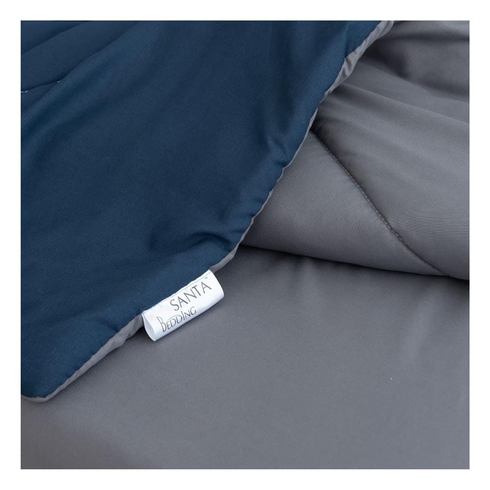 ผ้านวม SANTA BEDDING 70x90 นิ้ว สี GREY/NAVY BLUE