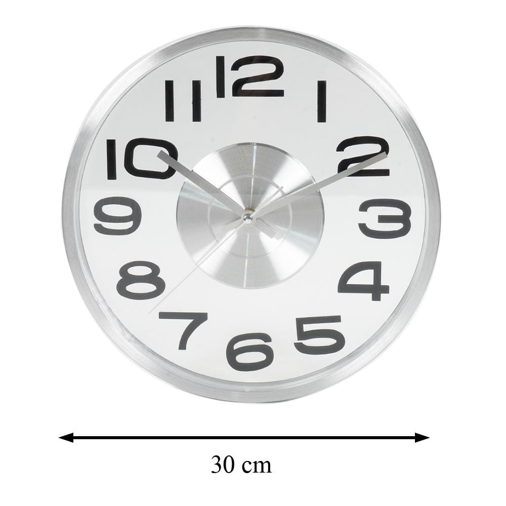 นาฬิกาแขวน SNAZZ EG7764C 12 นิ้ว สีเงิน