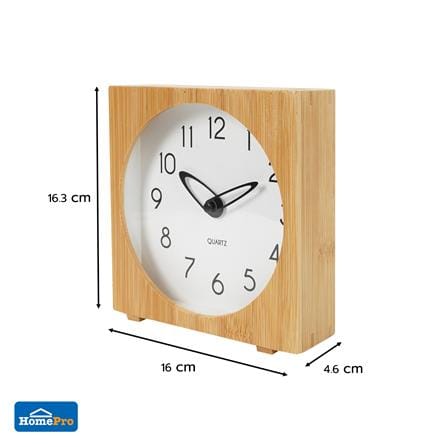 นาฬิกาตั้งโต๊ะไม้ไผ่ SNAZZ BG3003 6.4x6.4 นิ้ว สีขาว_4