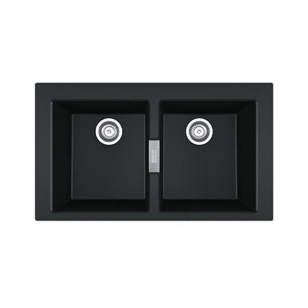 ซิงค์ฝัง 2 หลุม FRANKE S2D 620 BLACK สีดำ_0
