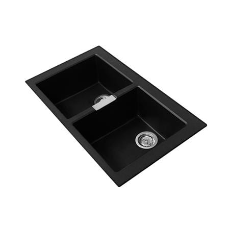 ซิงค์ฝัง 2 หลุม FRANKE S2D 620 BLACK สีดำ_1