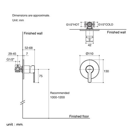 วาล์วฝังกำแพง KOHLER K-28955X-4-CP_1