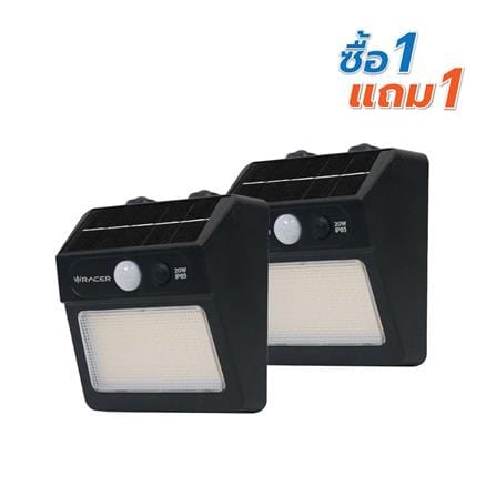 ไฟผนังภายนอก SOLAR RACER ENDURA 20 วัตต์ WARM WHITE สีดำ (1 แถม 1)_0