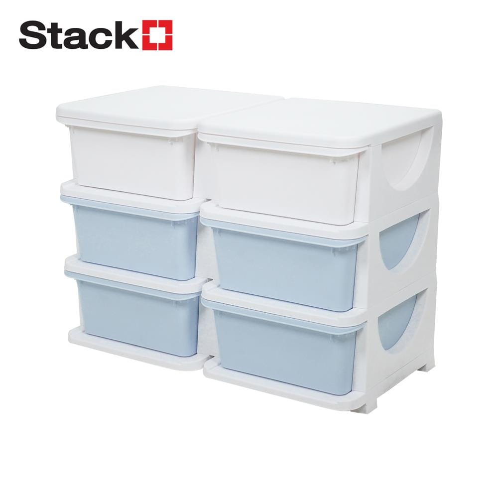 ตู้ลิ้นชัก 3 ชั้น STACKO LITTLE-P 75x37x56 ซม. สีฟ้า/ขาว