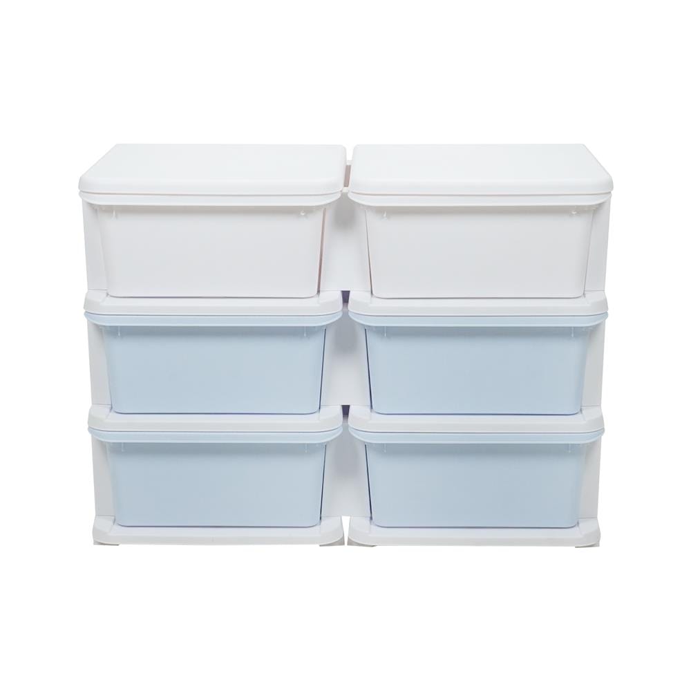 ตู้ลิ้นชัก 3 ชั้น STACKO LITTLE-P 75x37x56 ซม. สีฟ้า/ขาว