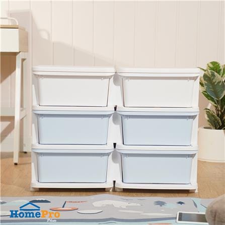 ตู้ลิ้นชัก 3 ชั้น STACKO LITTLE-P 75x37x56 ซม. สีฟ้า/ขาว_5
