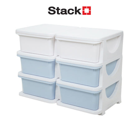 ตู้ลิ้นชัก 3 ชั้น STACKO LITTLE-P 75x37x56 ซม. สีฟ้า/ขาว_1