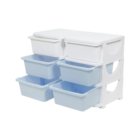 ตู้ลิ้นชัก 3 ชั้น STACKO LITTLE-P 75x37x56 ซม. สีฟ้า/ขาว_3