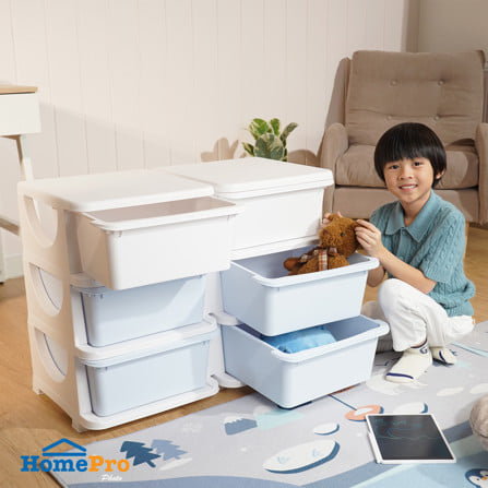 ตู้ลิ้นชัก 3 ชั้น STACKO LITTLE-P 75x37x56 ซม. สีฟ้า/ขาว_7