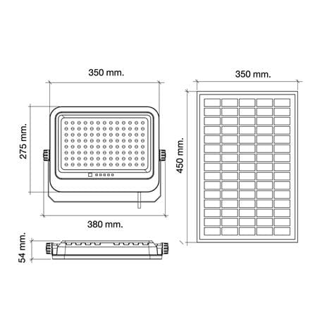 สปอตไลท์ SOLAR HI-TEK NUEVO 300 วัตต์ DAYLIGHT สีเทา_9