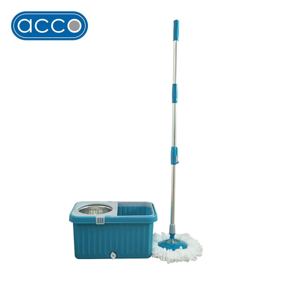 ชุดอุปกรณ์ถังปั่นพร้อมไม้ม็อบ ACCO สีเทา/ฟ้า
