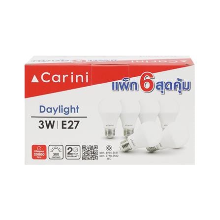 หลอด LED CARINI A45 ECOLIFE 3 วัตต์ DAYLIGHT E27 (แพ็ก 6 ชิ้น)_2