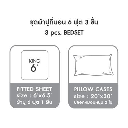 ชุดผ้าปูที่นอน 6 ฟุต (ชุด 3 ชิ้น) OMAZZ PAUL TAILOR PACIFIC BLUE_7