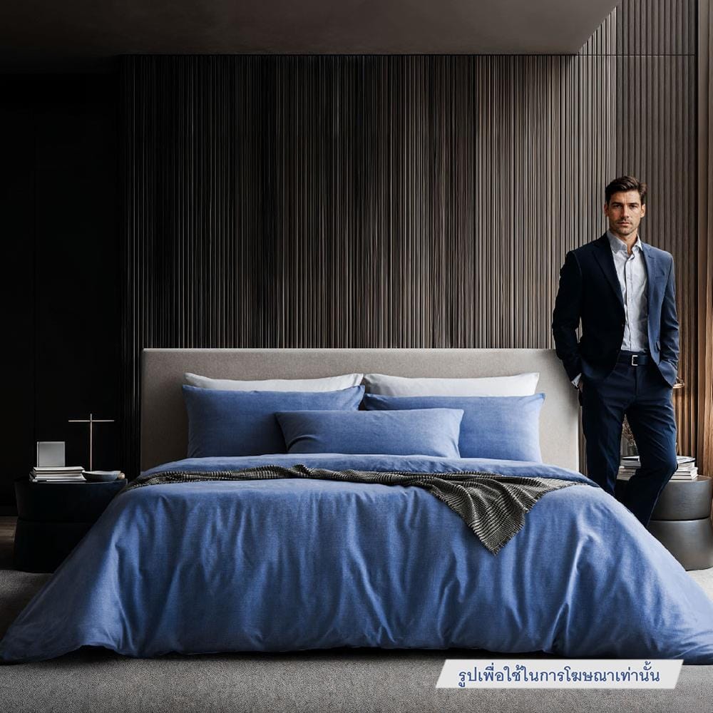 ชุดผ้าปูที่นอน 5 ฟุต (ชุด 3 ชิ้น) OMAZZ PAUL TAILOR PACIFIC BLUE