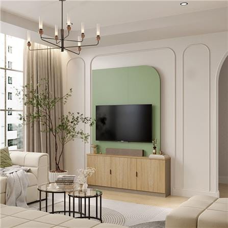 ชุดตู้วางทีวี SB BUILT IN 19240336 150 ซม. สีเขียว/โอ๊ค_1