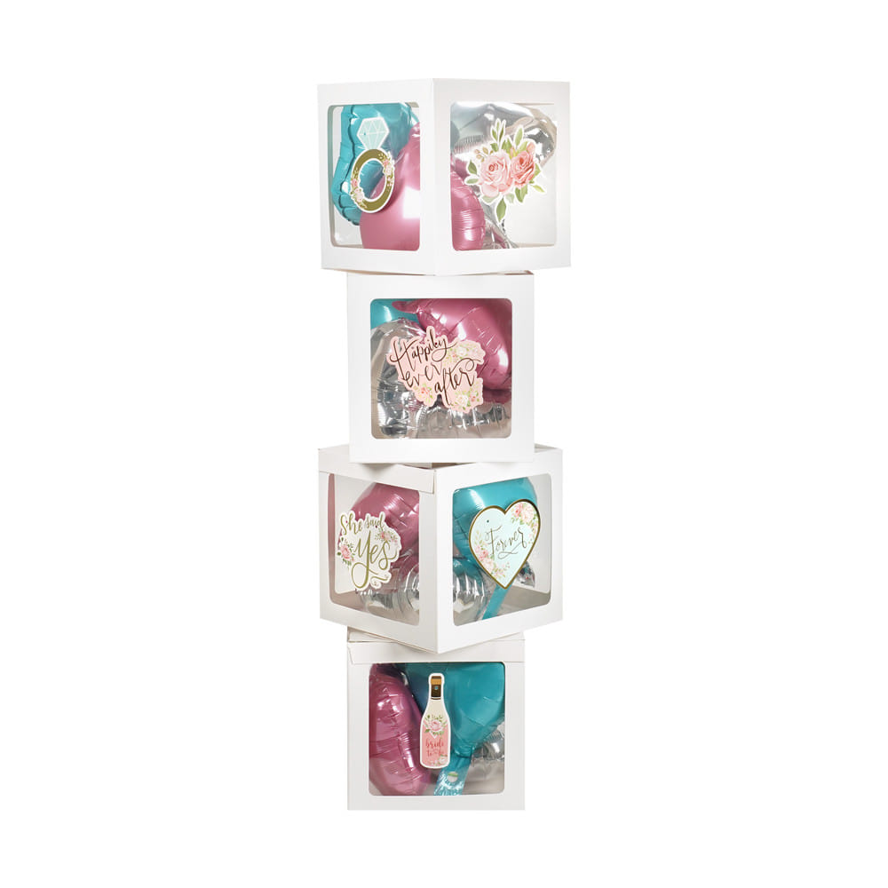อุปกรณ์ตกแต่ง กล่องของขวัญ SNAZZ สีขาว/ฟ้า/ชมพู