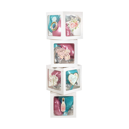 อุปกรณ์ตกแต่ง กล่องของขวัญ SNAZZ สีขาว/ฟ้า/ชมพู_0
