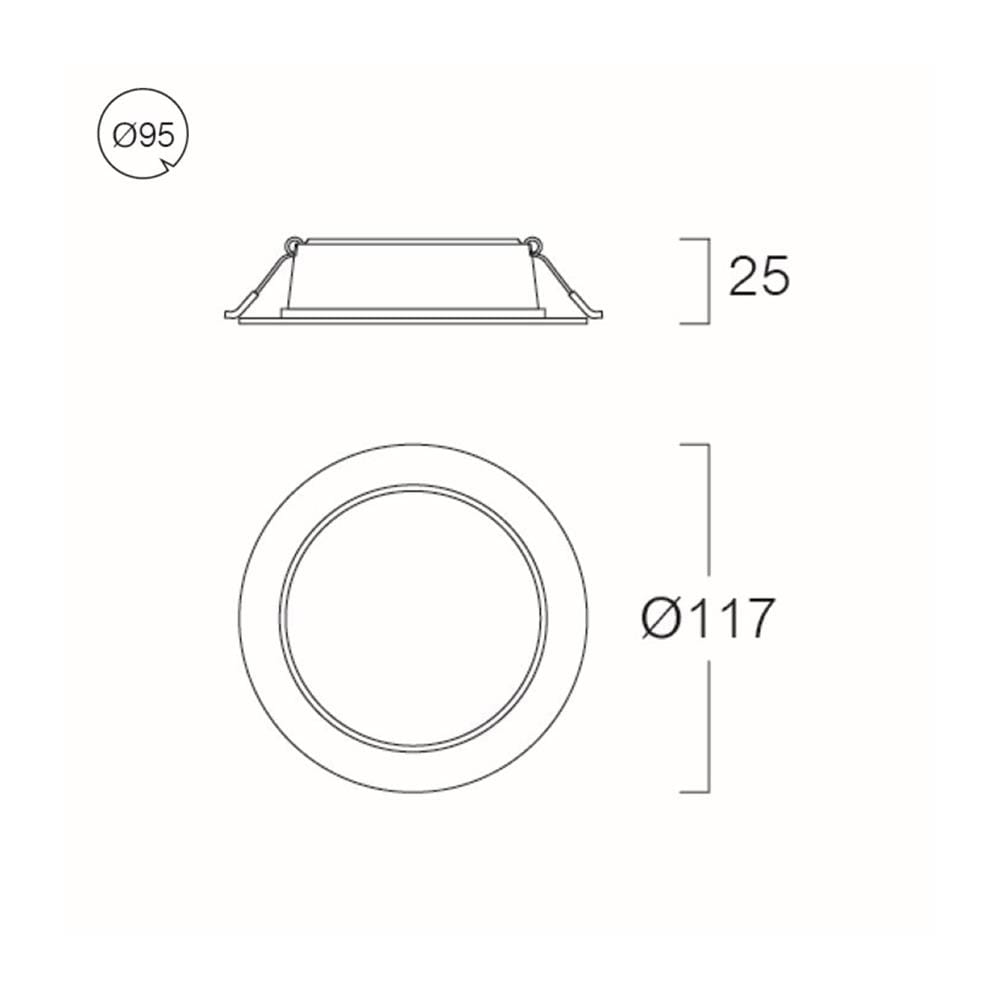 ดาวน์ไลท์ LED CARINI ZB 3.7 นิ้ว 9 วัตต์ DAYLIGHT/COOL WHITE/WARM WHITE สีขาว