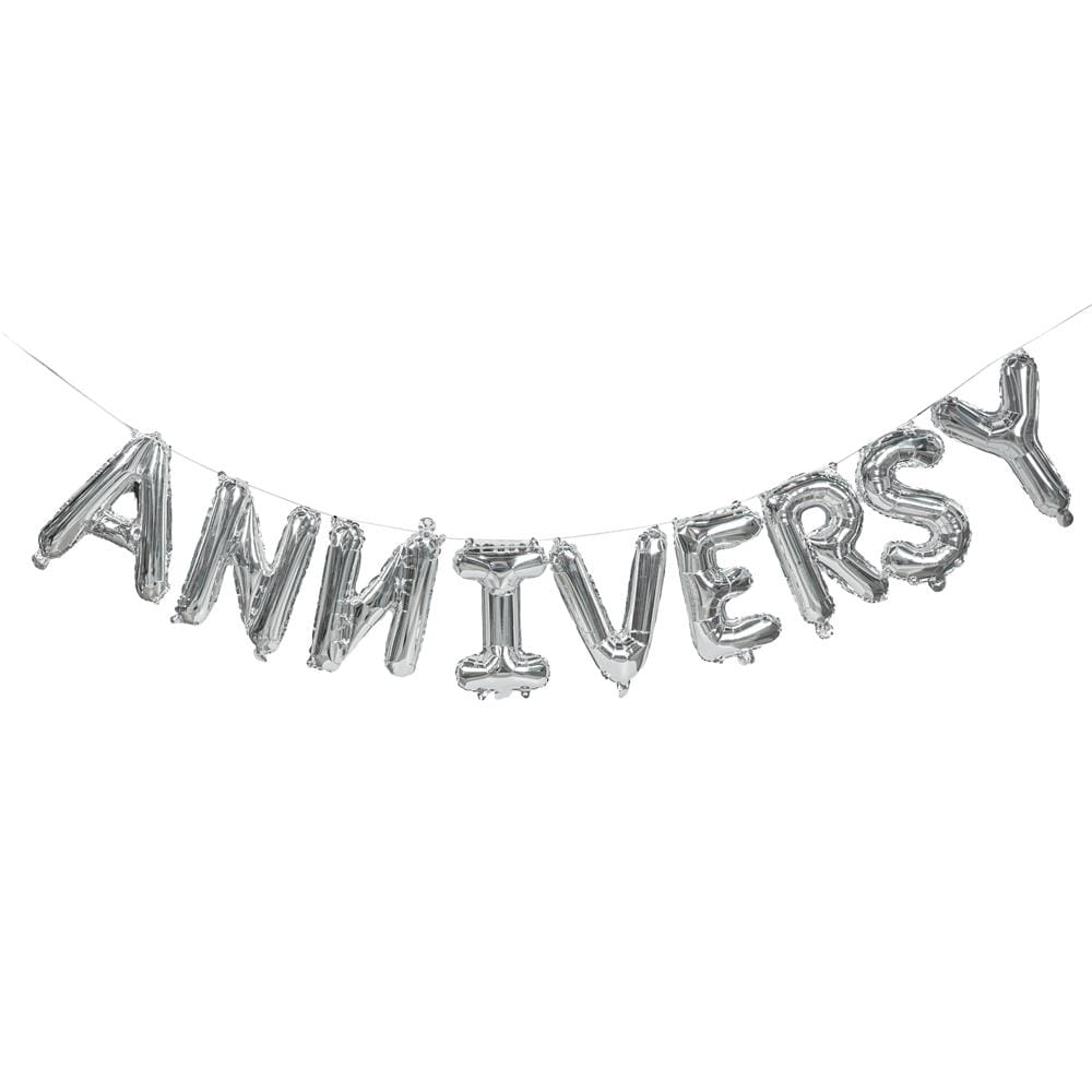 ลูกโป่งฟอยล์ ANNIVERSARY SNAZZ 16 นิ้ว สีเงิน-ชมพู