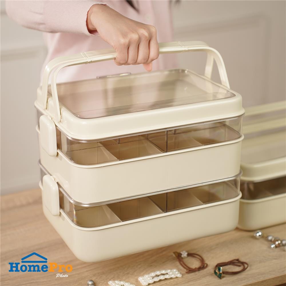 กล่องหูหิ้ว STACKO JUDY 33.5x23.5x25 ซม. สีครีม