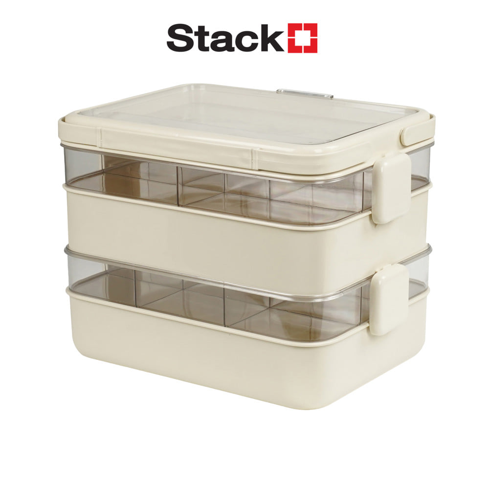 กล่องหูหิ้ว STACKO JUDY 33.5x23.5x25 ซม. สีครีม