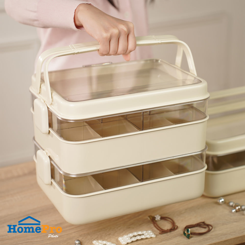 กล่องหูหิ้ว STACKO JUDY 33.5x23.5x25 ซม. สีครีม
