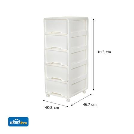 ตู้ลิ้นชัก 5 ชั้น STACKO YURI 46.7x40.8x111.3 ซม. สีขาว_8