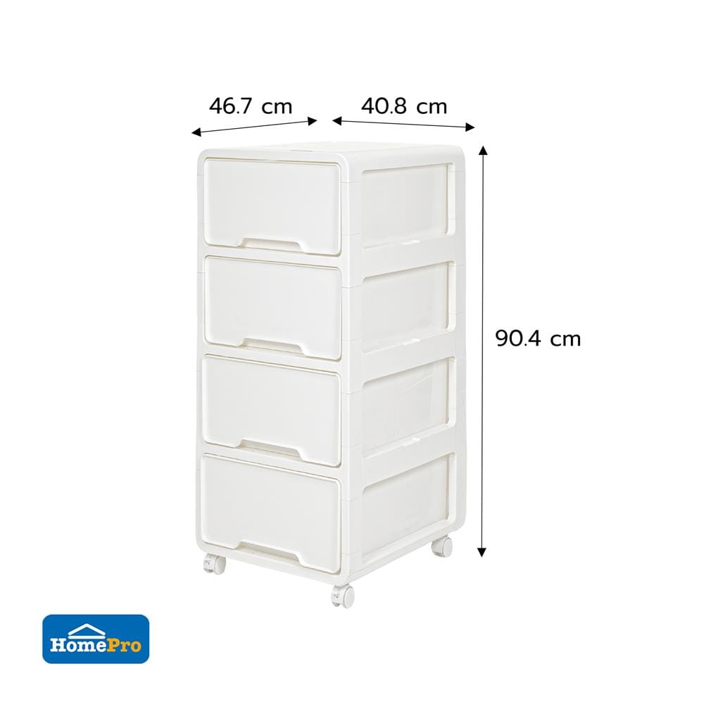 ตู้ลิ้นชัก 4 ชั้น STACKO YURI 46.7x40.8x90.4 ซม. สีขาว