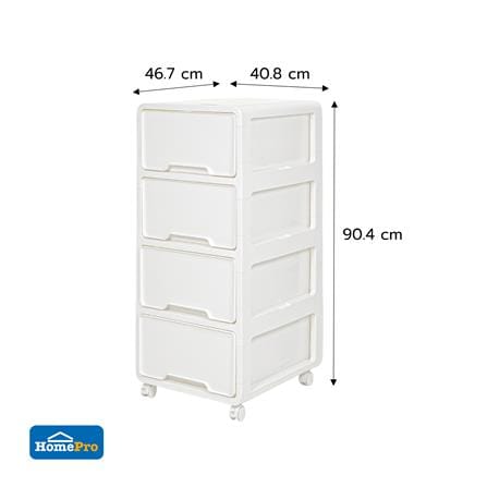 ตู้ลิ้นชัก 4 ชั้น STACKO YURI 46.7x40.8x90.4 ซม. สีขาว_8