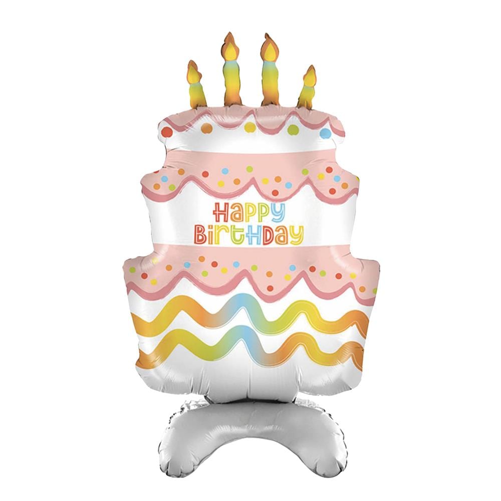 ลูกโป่งฟอยล์ HAPPY BIRTHDAY CAKE SNAZZ 34 นิ้ว สีชมพู