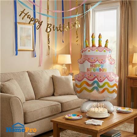 ลูกโป่งฟอยล์ HAPPY BIRTHDAY CAKE SNAZZ 34 นิ้ว สีชมพู_4