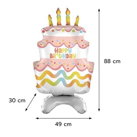 ลูกโป่งฟอยล์ HAPPY BIRTHDAY CAKE SNAZZ 34 นิ้ว สีชมพู_5