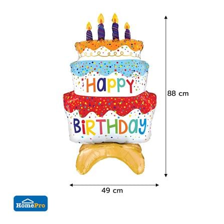 ลูกโป่งฟอยล์ HAPPY BIRTHDAY CAKE SNAZZ 34 นิ้ว สีแดง-ทอง_5
