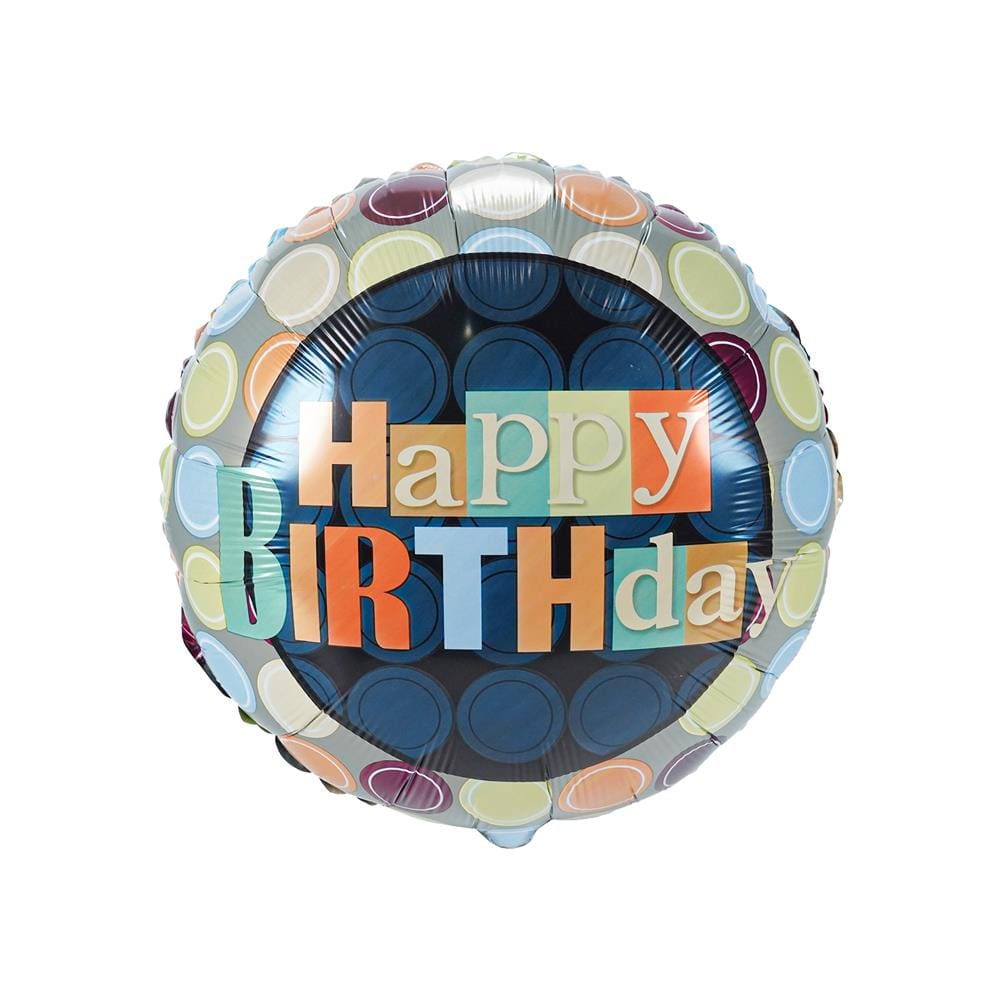 ลูกโป่งฟอยล์ HAPPY BIRTHDAY BALL SNAZZ 18 นิ้ว หลากสี