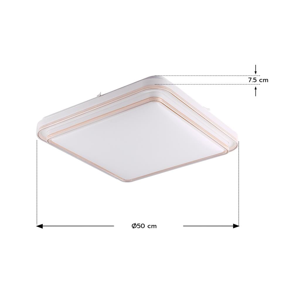ไฟเพดาน LED STARLIGHT 04-SL-8525-500 74 วัตต์ DAYLIGHT/COOL WHITE/WARMWHITE 19 นิ้ว สีขาว/ทอง