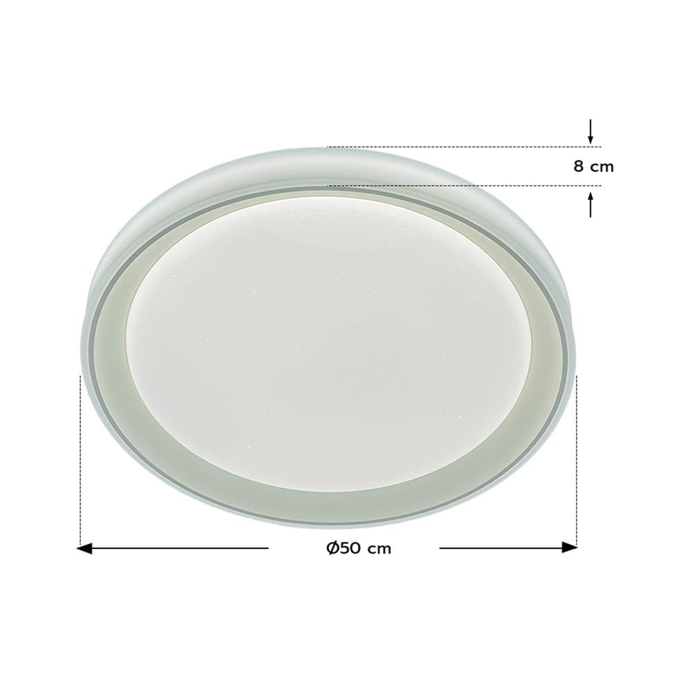 ไฟเพดาน LED STARLIGHT 04-CL-20369-WH 65 วัตต์ DAYLIGHT/COOL WHITE/WARMWHITE 19 นิ้ว สีขาว