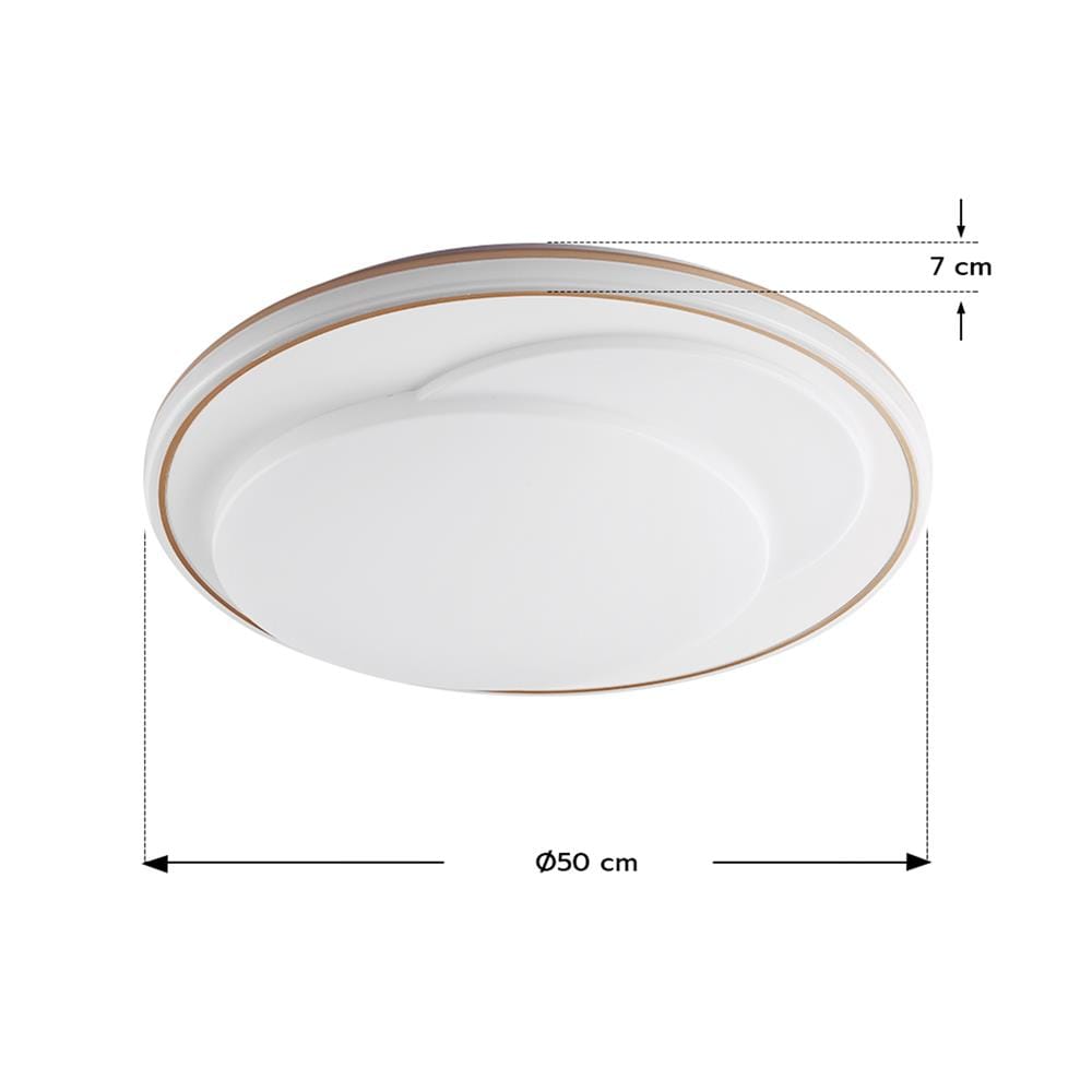 ไฟเพดาน LED STARLIGHT 04-SL-8523-500 74 วัตต์ DAYLIGHT/COOL WHITE/WARMWHITE 19 นิ้ว สีขาว/ทอง
