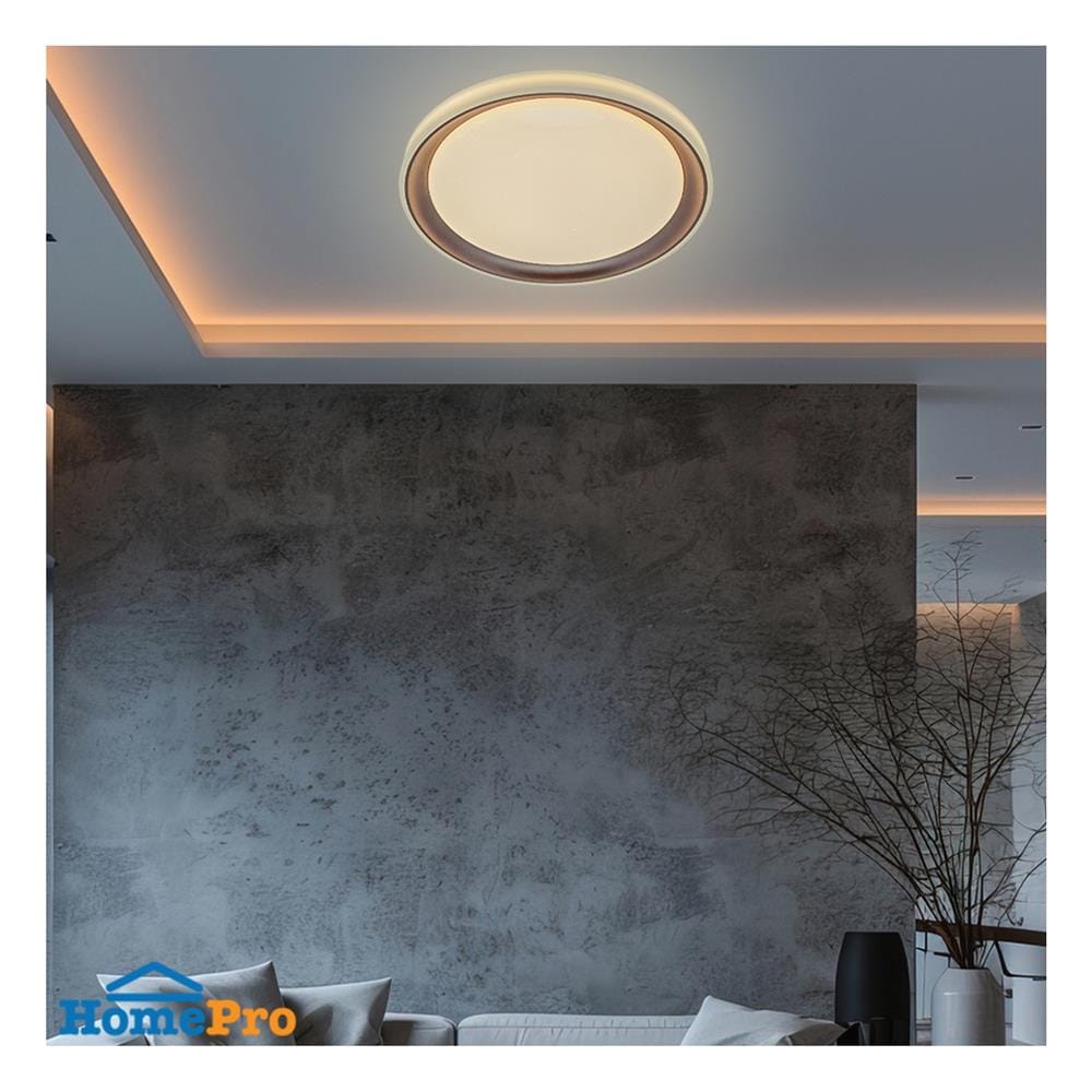 ไฟเพดาน LED STARLIGHT 04-CL-20369-BR 65 วัตต์ DAYLIGHT/COOL WHITE/WARMWHITE 19 นิ้ว สีขาว/น้ำตาล