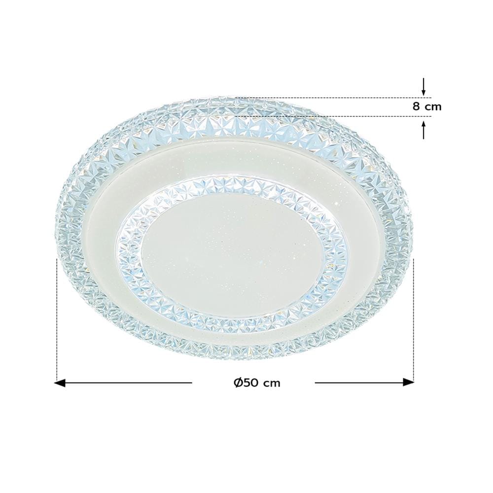 ไฟเพดาน LED STARLIGHT 04-CL-20803-CL LED 65 วัตต์ DAYLIGHT/COOL WHITE/WARMWHITE 19 นิ้ว สีขาว