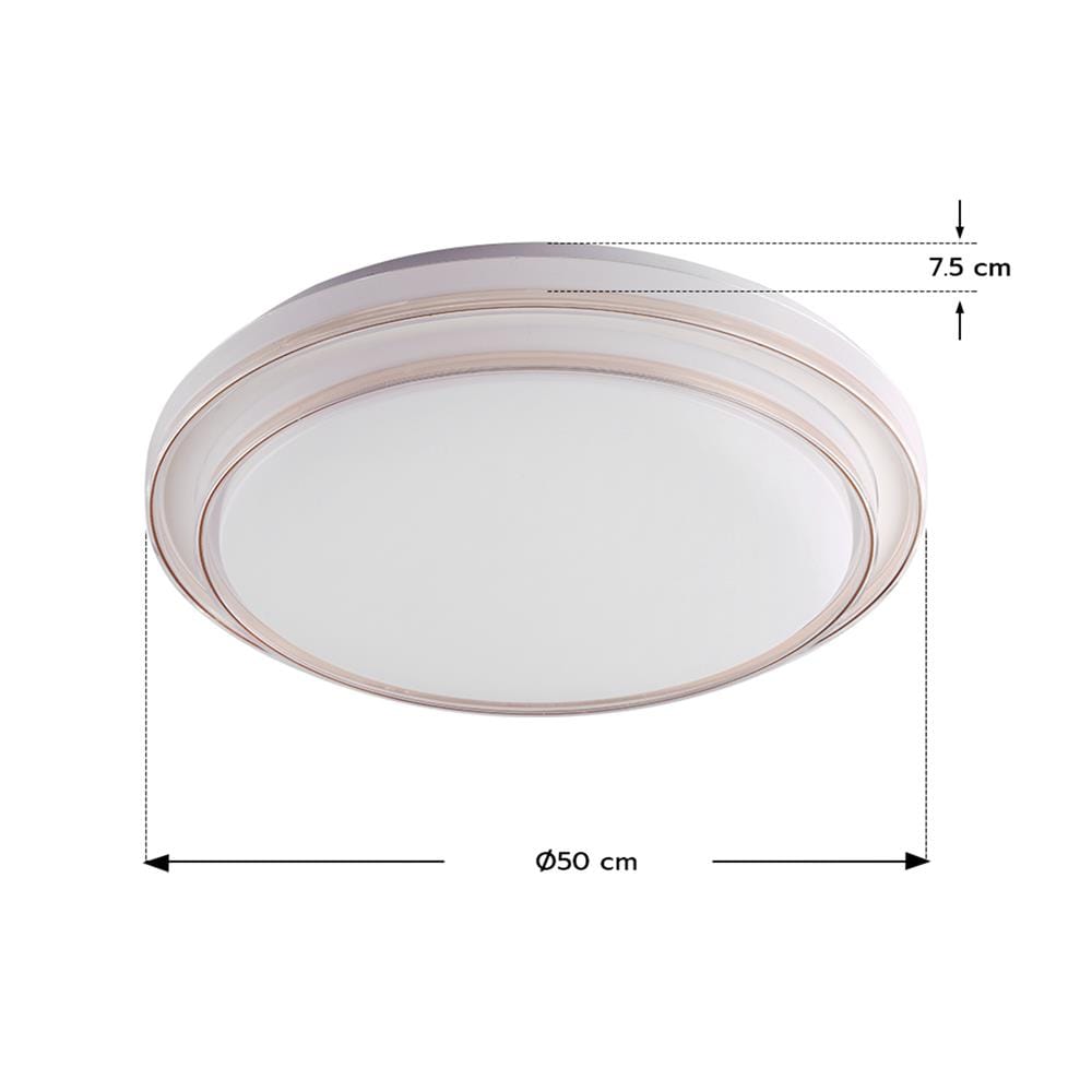 ไฟเพดาน LED STARLIGHT 04-SL-8522-500 74 วัตต์ DAYLIGHT/COOL WHITE/WARMWHITE 19 นิ้ว สีขาว/ทอง