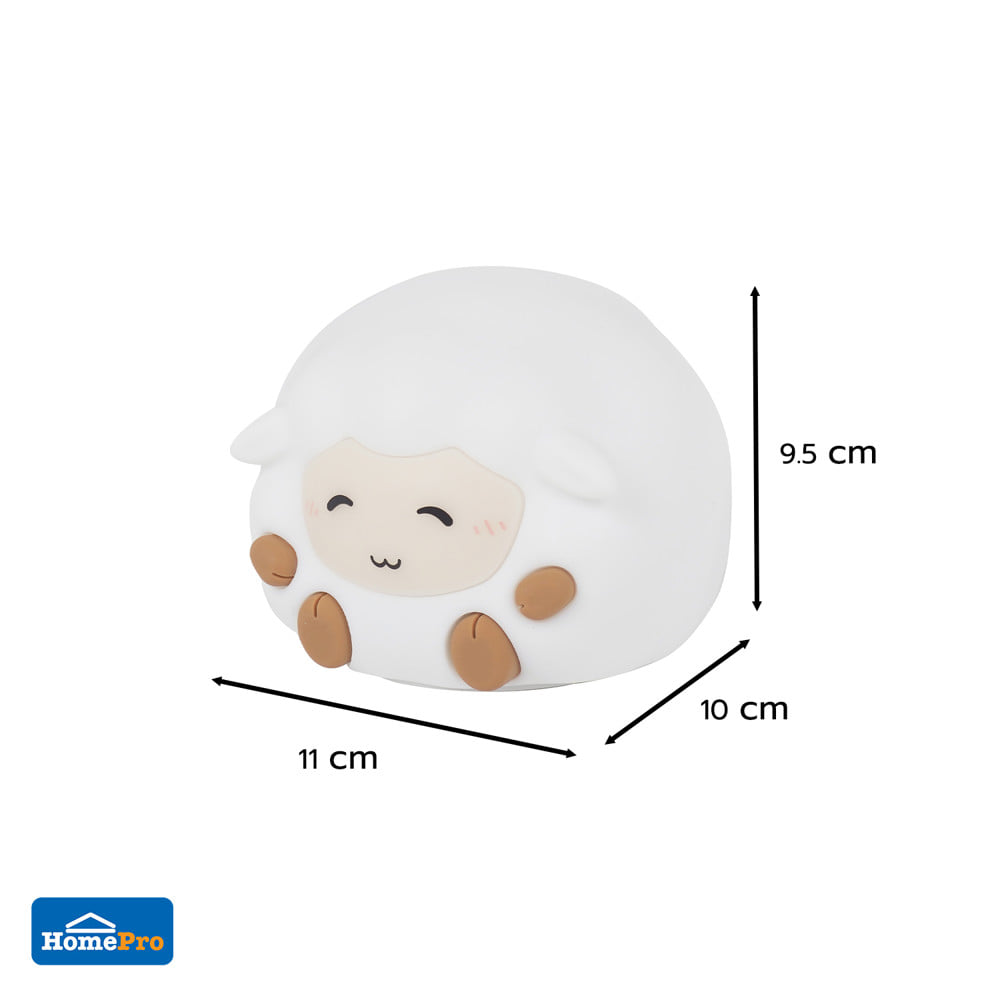 โคมไฟซิลิโคน แกะน้อย CARINI LITTLE SEEP 1.4 วัตต์ เปลี่ยนแสงได้ สีขาว/น้ำตาล