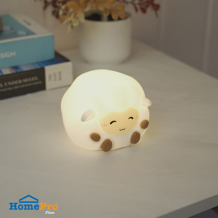 โคมไฟซิลิโคน แกะน้อย CARINI LITTLE SEEP 1.4 วัตต์ เปลี่ยนแสงได้ สีขาว/น้ำตาล_6