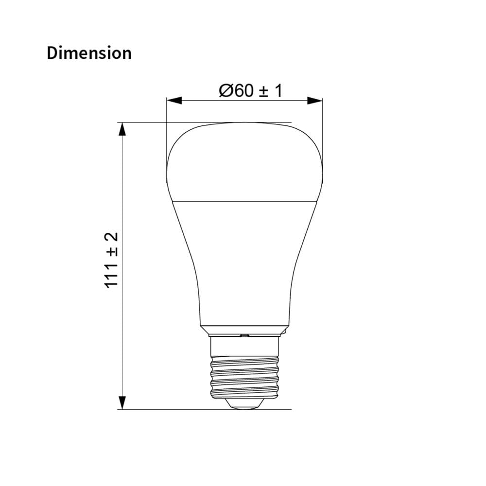 หลอด LED TOSHIBA A60 HIGH LUMEN 10 วัตต์ DAYLIGHT E27 (แพ็ก 4 ชิ้น)