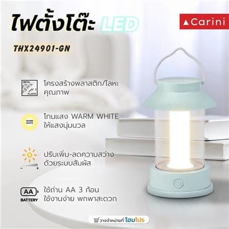 ไฟตั้งโต๊ะ LED CARINI THX24901-GN 0.9 วัตต์ WARM WHITE สีเขียว_7
