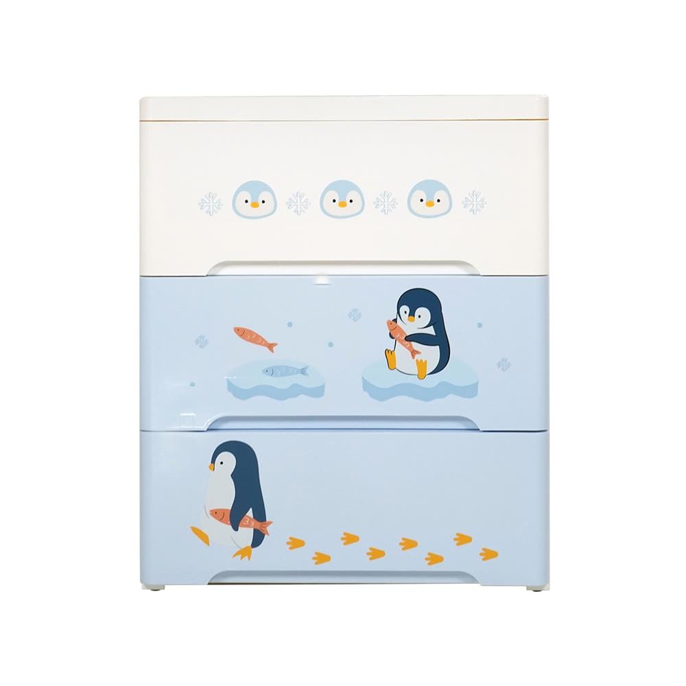 ตู้ลิ้นชัก 3 ชั้น STACKO LITTLE-P 57.6x40x70.9 ซม. สีฟ้า/ขาว