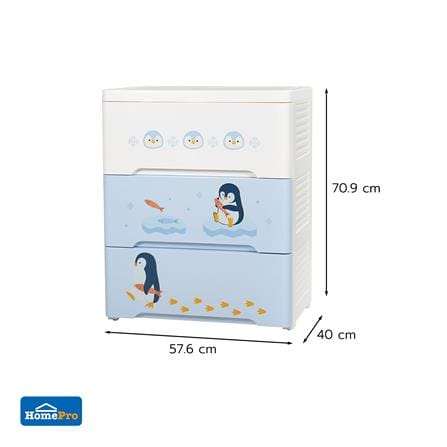 ตู้ลิ้นชัก 3 ชั้น STACKO LITTLE-P 57.6x40x70.9 ซม. สีฟ้า/ขาว_8
