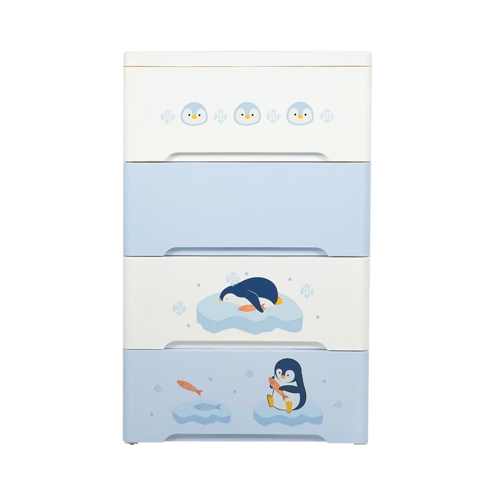 ตู้ลิ้นชัก 4 ชั้น STACKO LITTLE-P 57.6x40x92.7ซม. สีฟ้า/ขาว