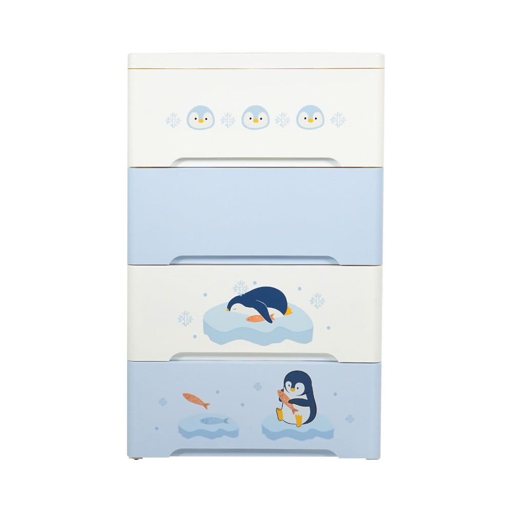 ตู้ลิ้นชัก 4 ชั้น STACKO LITTLE-P 57.6x40x92.7ซม. สีฟ้า/ขาว
