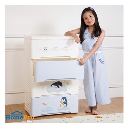 ตู้ลิ้นชัก 4 ชั้น STACKO LITTLE-P 57.6x40x92.7ซม. สีฟ้า/ขาว_4